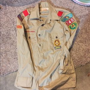 Vintage Boy Scout long sleeve shirt with patches